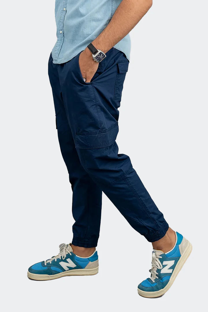 Slim Fit Cargo trousers-light BLUE